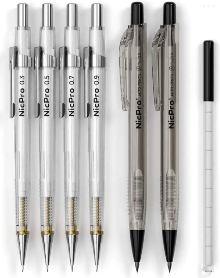 NicPro Mechanical Pencils, Leads and Erasers – Ross Art and Craft