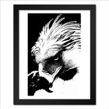 Phillipines Eagle Portrait in Black and White
