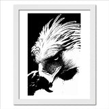 Phillipines Eagle Portrait in Black and White
