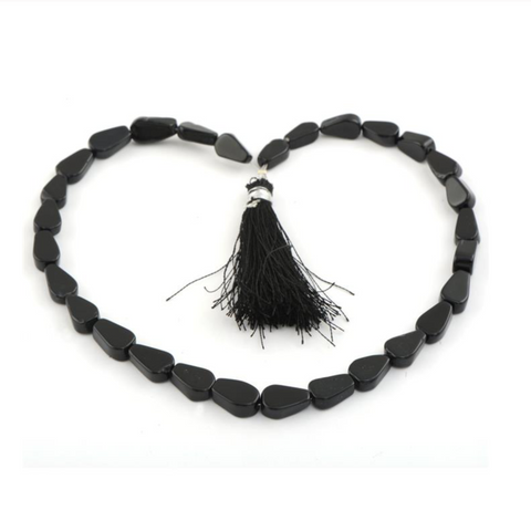 Black Onyx Graduated Pear Shaped Beads