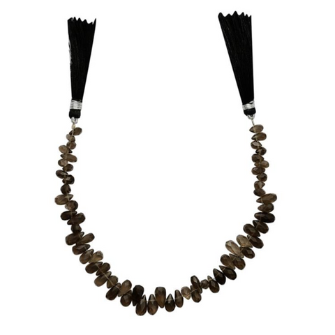 Smokey Quartz Graduated Faceted Drops