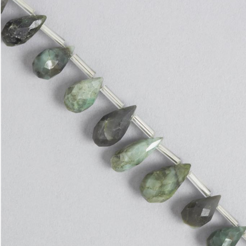 Emerald Gemstone Graduated Faceted Drops