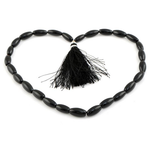 Black Onyx Graduated Rice Beads