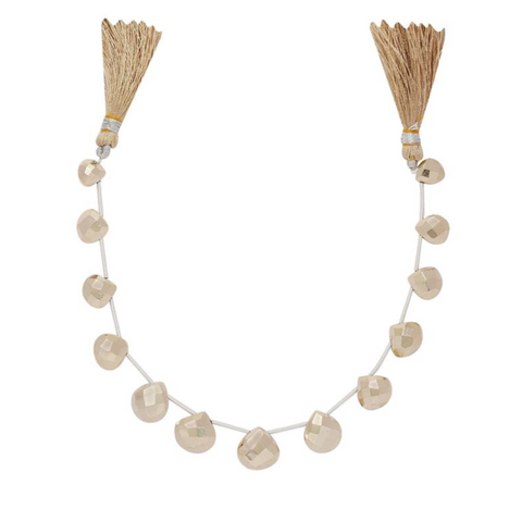 Champagne Colour Coated Pyrite Graduated Faceted Drops