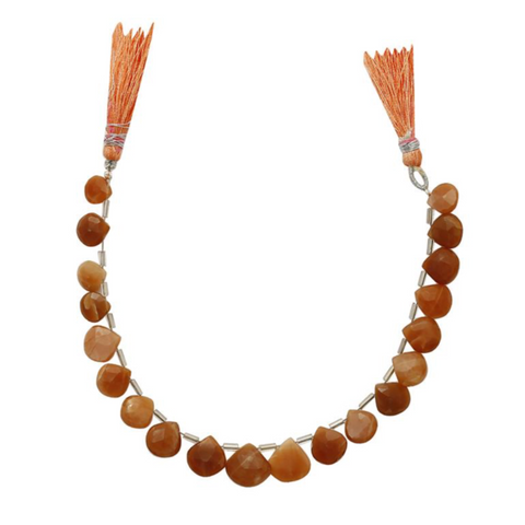 Peach Moonstone Graduated Faceted Drops