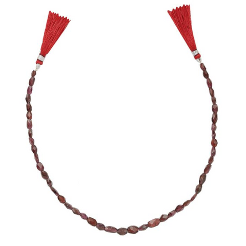 Red Garnet Graduated Faceted Ovals