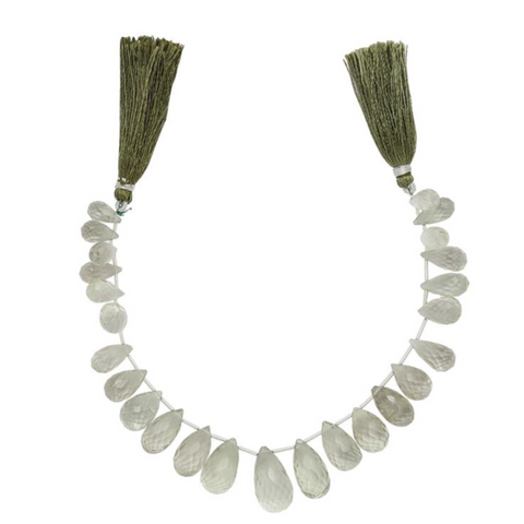 Green Amethyst Graduated Faceted Drops