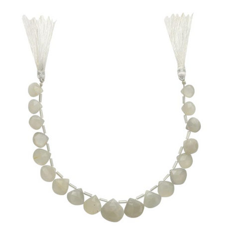 Grey Moonstone Graduated Faceted Drops