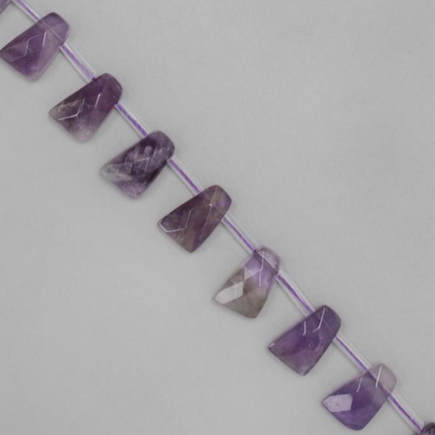 Amethyst Top Drilled Faceted Trapezoids