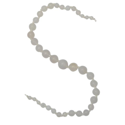 White Dyed Agate Graduated Plain Round Beads