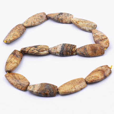 Picture Jasper Long Twisted Rectangles