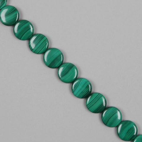 Malachite Flat Coins - 16mm