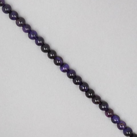 Purple Tigers Eye Plain Rounds - 4mm