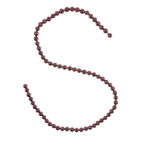 6mm Shell Pearl Faceted Rounds - Maroon