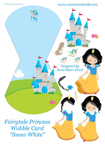 Fairytale Princess - Snow White Wobble Card Digital Cardmaking Download