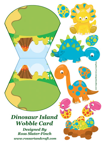 Dinosaurs Wobble Card Digital Cardmaking Download