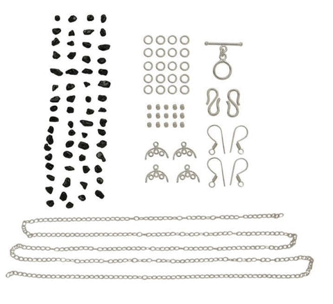Gemstone and Silver Plated Copper Jewellery Making Kits