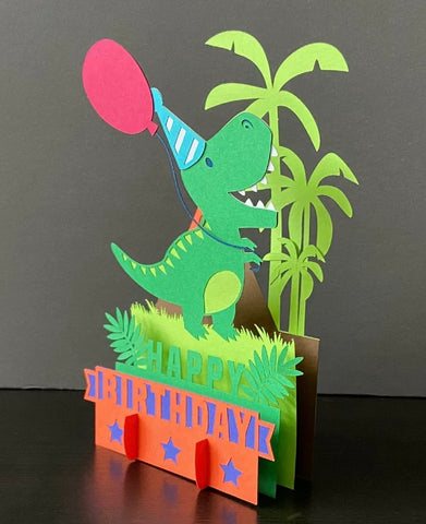 3D Happy Birthday Dinosaur Card