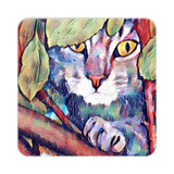 Grey Tabby Cat up in the Tree