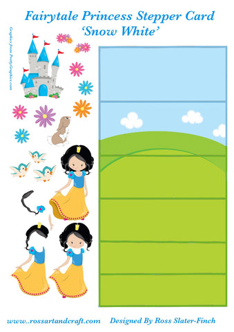 Fairytale Princess - Snow White Stepper Card Digital Cardmaking Download