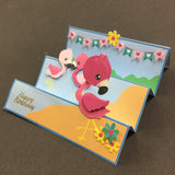 Flamingo Stepper Card Digital Cardmaking Download