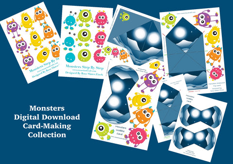 Monsters Digital Cardmaking Download Kit