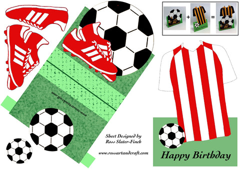 Football Card - Red and White (Arsenal) Digital Cardmaking Download