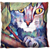 Grey Tabby Cat up in the Tree