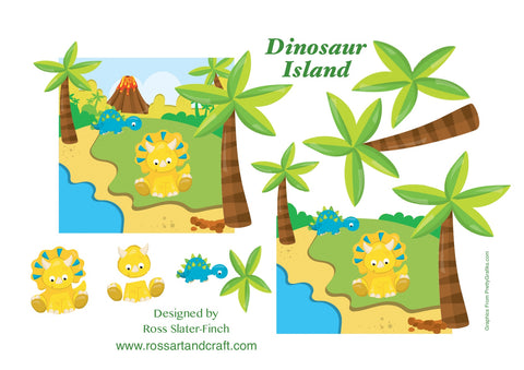 Dinosaurs Step-By-Step Sheet Digital Cardmaking Download