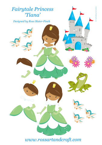 Fairytale Princess - Tiana Step-By-Step Sheet Digital Cardmaking Download