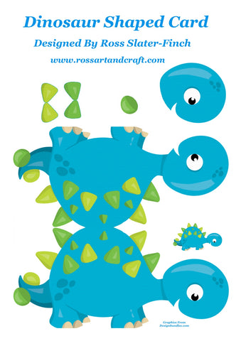Dinosaurs Shaped Card Digital Cardmaking Download