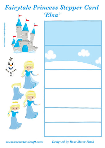 Fairytale Princess - Elsa Stepper Card Digital Cardmaking Download