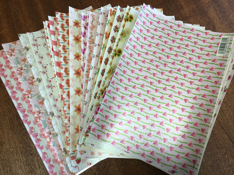 Set of A5 Pearl Floral Background Sheets