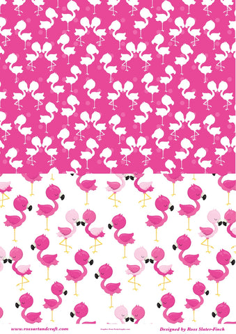 Flamingo Background Sheet Digital Cardmaking Download