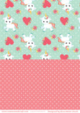 Floral Unicorn Digital Cardmaking Download Kit