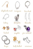 Plated Copper Earring Findings and Wine Glass Hoops