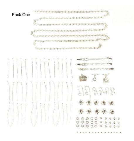 Jewellery Makers Essential Findings Packs - Silver