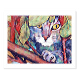 Grey Tabby Cat up in the Tree