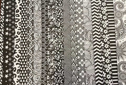 A4 Black & White 240gsm Patterned Card Stock