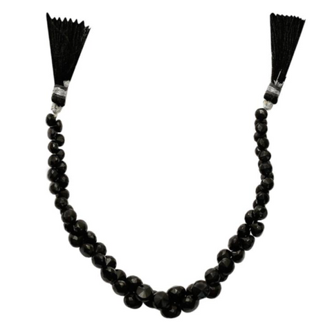Black Spinel Graduated Faceted Flat Drops