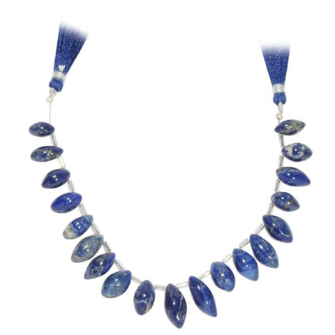 Blue Lapis Lazuli Graduated Plain Rice Beads