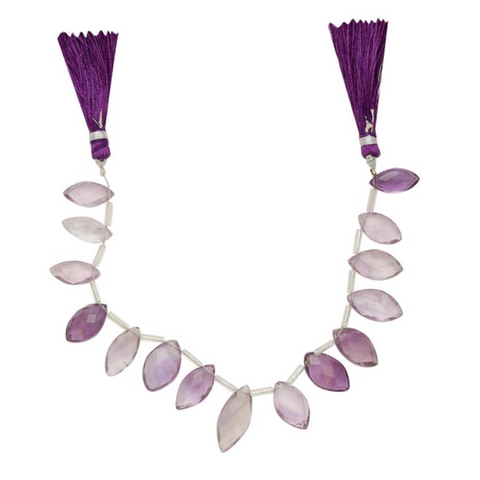 Amethyst Graduated Faceted Marquises