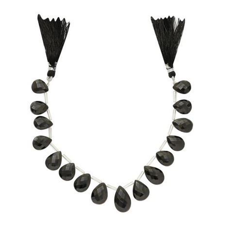 Black Spinel Graduated Faceted Pears