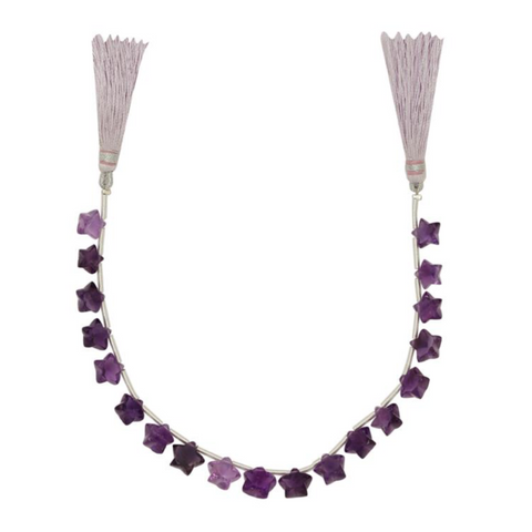 Amethyst Graduated Faceted Star Shaped Beads