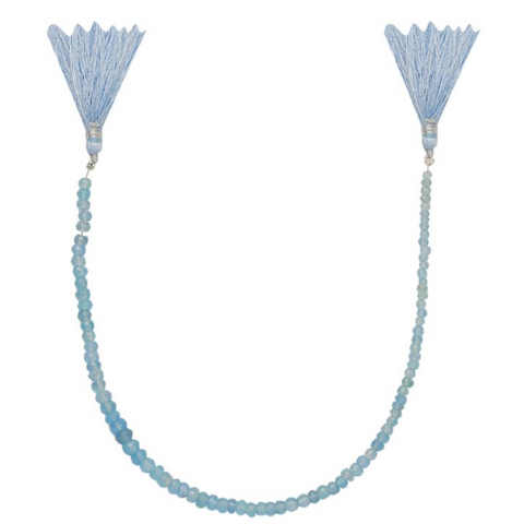 Blue Colour Dyed Chalcedony Graduated Faceted Rondelles