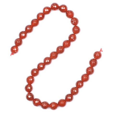 Red Agate Faceted Rounds - 12mm