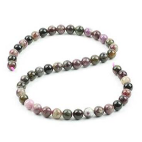 Multi-Colour Tourmaline Plain Rounds - 8mm