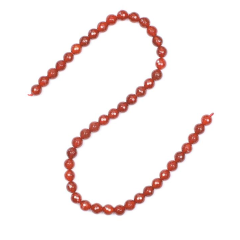 Red Agate Faceted Rounds - 8mm