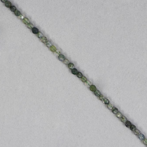 Moss Agate Faceted Rounds - 3mm
