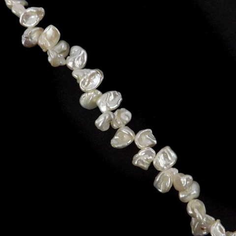 Top Drilled Freshwater Cultured Keshi Pearl - White